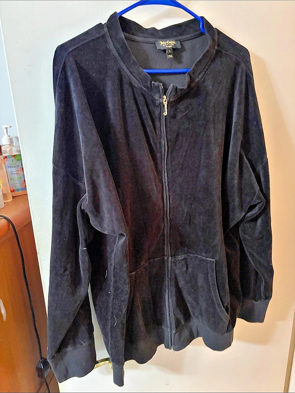 Juicy Couture Black Label Velour Track Jacket Black Size Large